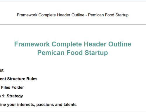 Pemmican Food Startup #1:  Organizing high level ideas and setting initial list of tasks and goals